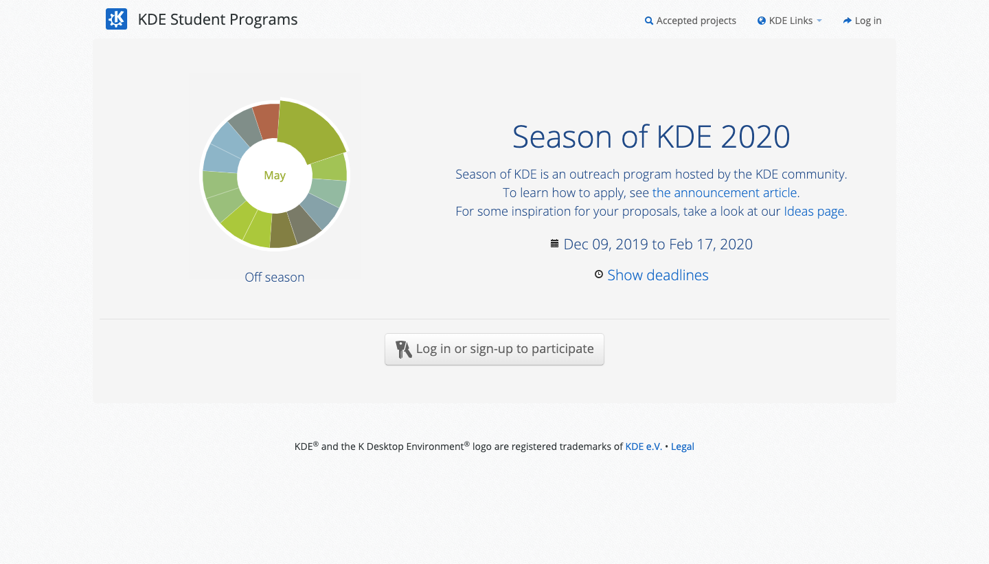 Current Season of KDE Website